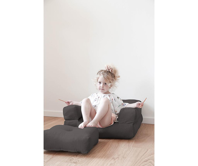 Разтегателен детски фотьойл Mini Cube Grey 60x135 см
