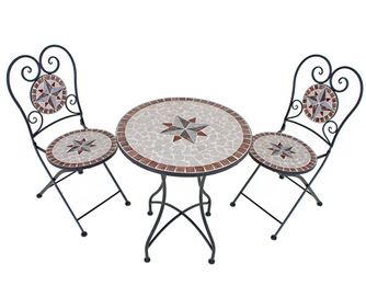Set - vrtna miza in 2 stola Mosaic Yellow