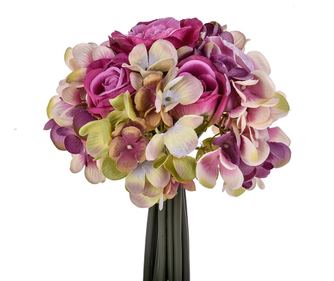Buket umjetnog cvijeća Rose & Hortenisa Pink & Lilac