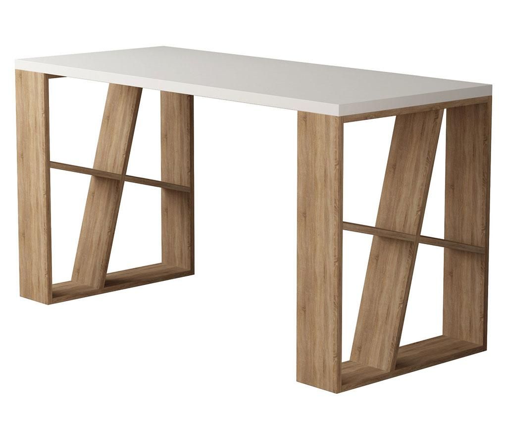 Birou Stejar Alb Fusion