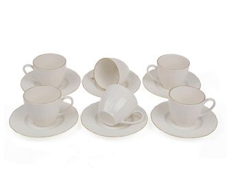 Set 6 skodelic za espresso in 6 podstavkov - Nežno