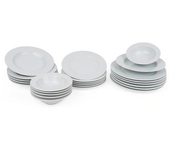 Set de masa 24 piese Kütahya Porselen, Classic White, portelan