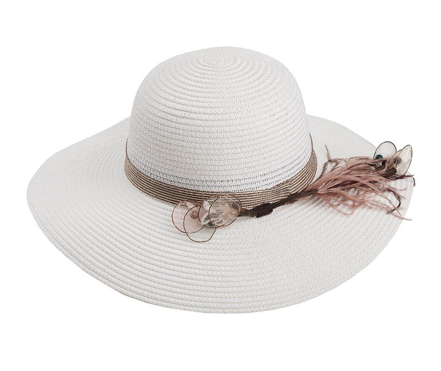 Ženski šešir Garden Feathers White