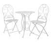 Комплект маса и 2 стола за екстериор Classic Pattern White