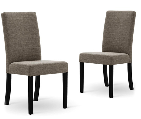 Set 2 scaune Ted Lapidus Maison, Tonka Black & Dark Taupe, grej inchis, 61x46x96 cm