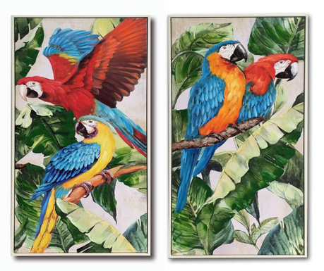 Set 2 slik Tropical Parrot Couple 50x100 cm - Vivre
