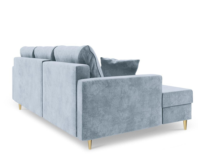 Coltar extensibil dreapta Mazzini Sofas, Muguet Light Blue, albastru deschis, 225x145x90 cm