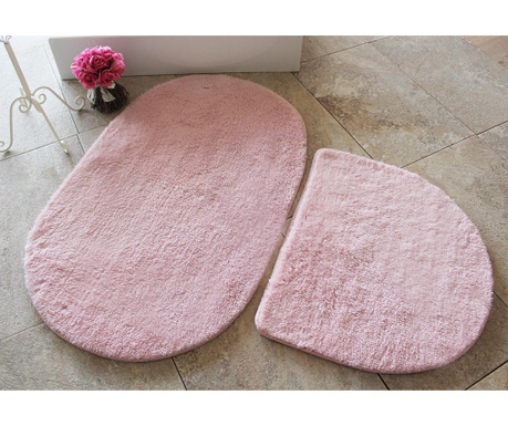 Zestaw 2 dywaników łazienkowych Manilla Round Light Pink