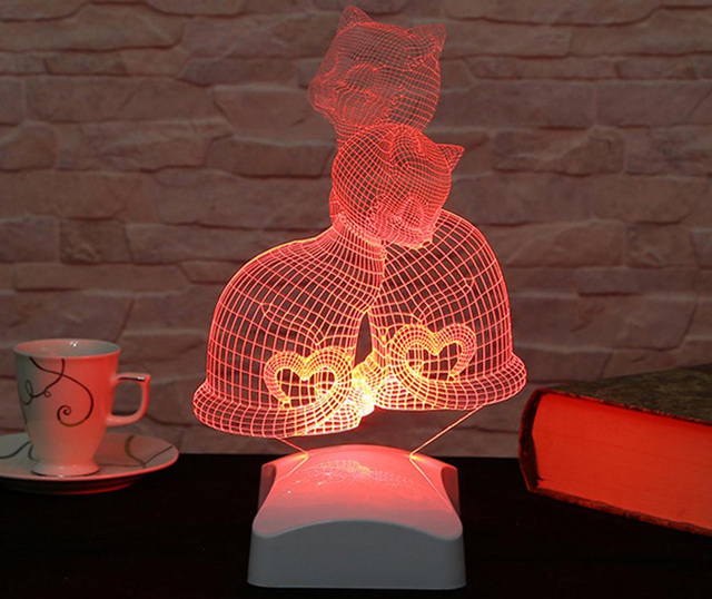 Noćna svjetiljka Kittens 3D