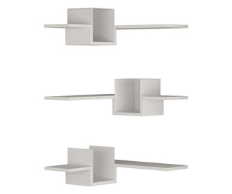 Set 3 rafturi de perete Modern White