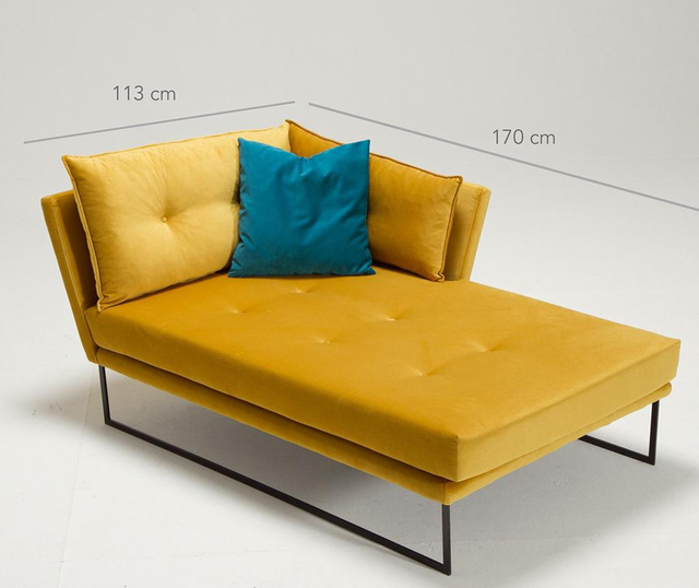 Sezlong living dreapta Balcab Home, Relax Mustard Yellow, galben mustar, 170x170x113 cm