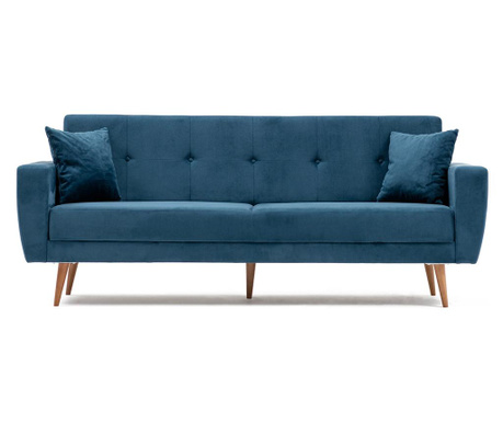 Canapea extensibila cu 3 locuri Balcab Home, Vivalde Sax Blue, albastru aprins, 218x75x90 cm
