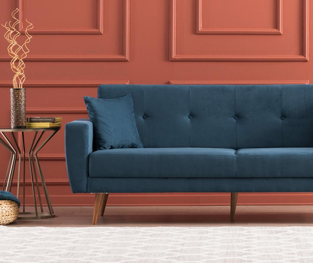 Vivalde Sax Blue Kihúzható háromszemélyes kanapé
