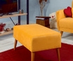 Bancheta Unique Design, Libre Yellow, galben, 90x50x45 cm