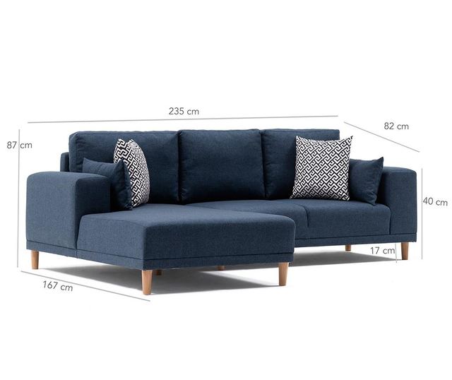 Lijeva kutna garnitura Franz Dark Blue