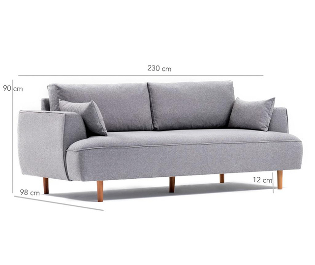 Felix Extra Soft Light Grey Háromszemélyes kanapé