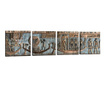 Комплект 4 картини с часовник Egypt 33x33 см