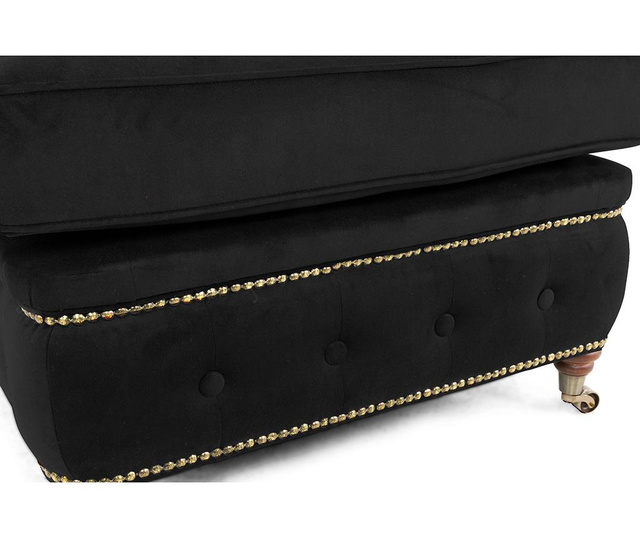 Pručka za noge Chesterfield Black