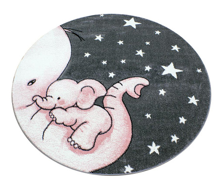 Dywan Baby Elephant Round Pink