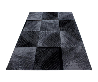 Preproga Plus Waved Squares Black 80x150 cm