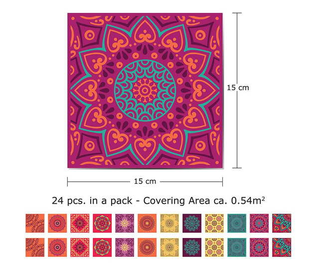 Set 24 naljepnica Mandala Colorful