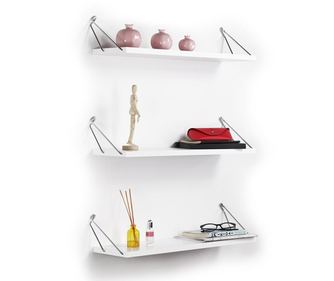 Set 3 rafturi de perete Altai White Silver