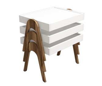 Set 3 mizic Lila Walnut Effect and White