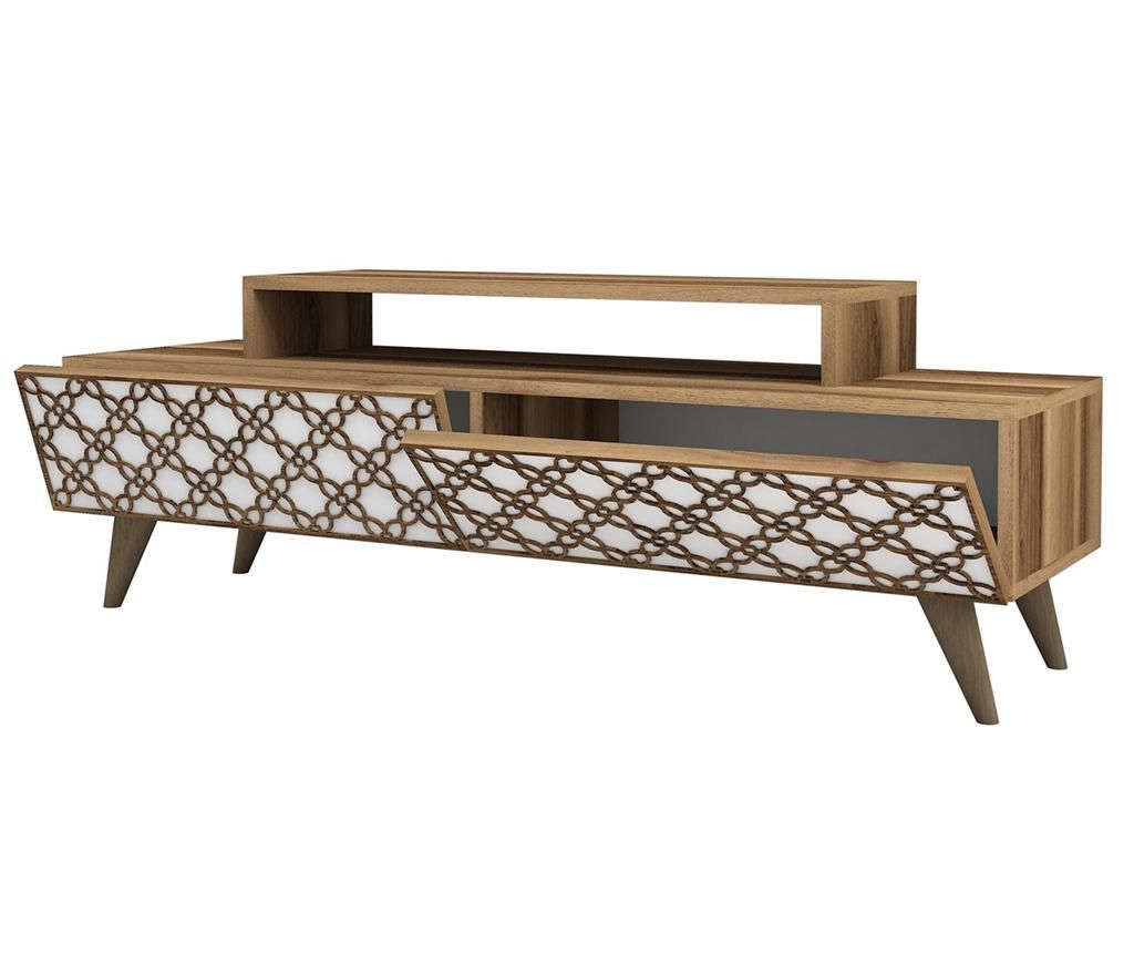 TV komoda City Walnut White