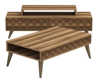 Set TV komoda i stolić za kavu City Walnut