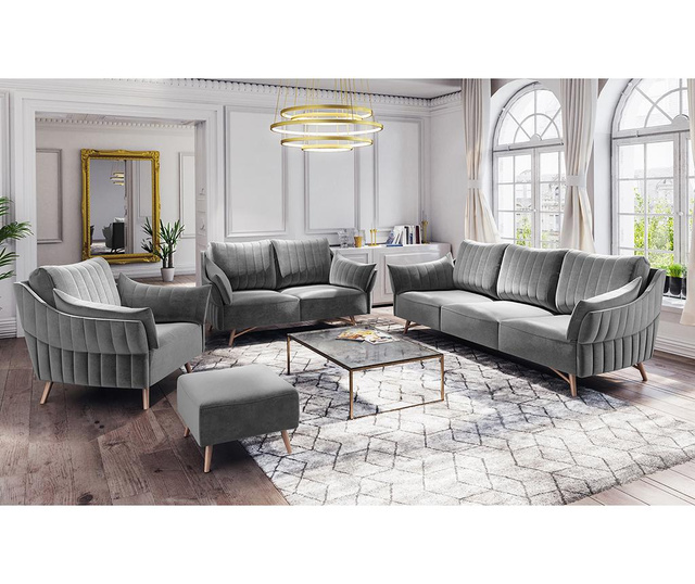 Elysee Light Grey Háromszemélyes kanapé