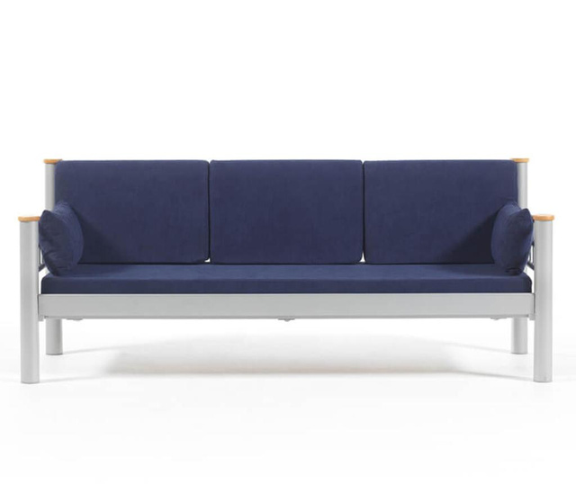 Kappis Grey and Dark Blue Kültéri háromszemélyes kanapé