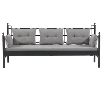 Canapea 3 locuri pentru exterior Lalas Wide Black and Grey