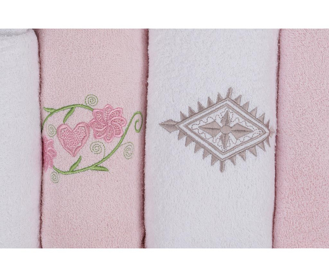 6-delni set kopalniškega tekstila His and Hers White and Pink