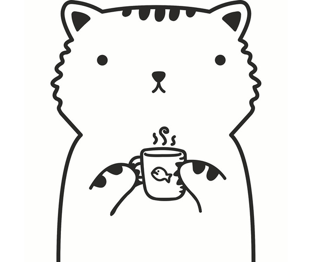 Nalepka Coffee Cat