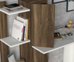 Birou Furny Home, Gina White Walnut, PAL melaminat, 120x45x117 cm