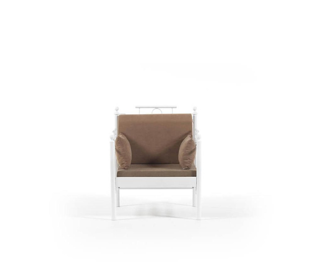 Set kauč trosjed i 2 fotelje za vanjski prostor Hatkus White Brown