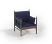 Lalas Old Brown Dark Blue Háromszemélyes kültéri kanapé és 2 fotel