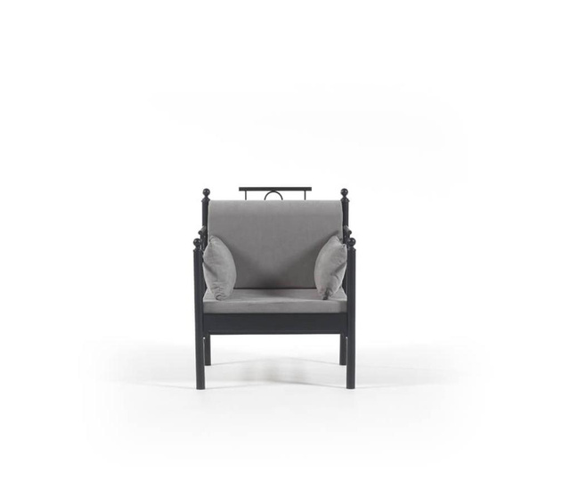 Комплект двуместно канапе и 2 фотьойла за екстериор Hatkus  Black Fume