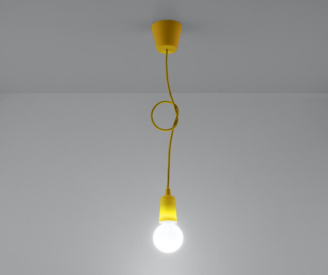 Lustra Nice Lamps, Rene Yellow One, PVC (policlorura de vinil), galben, 8x8x100 cm