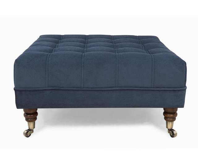 Табуретка за крака Chesterfield Square Petrol Blue