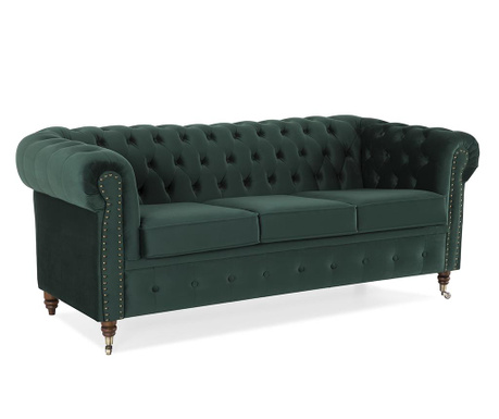 Chesterfield Dark Green Háromszemélyes kanapé