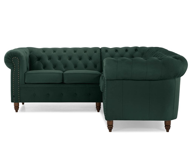 Ъглов диван Chesterfield Dark Green