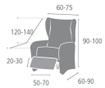 Dorian Ecru Elasztikus huzat dönthető fotelre 60x120x90 cm
