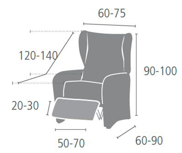 Dorian Ecru Elasztikus huzat dönthető fotelre 60x120x90 cm