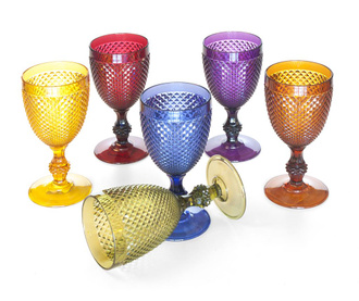 Set 6 čaša s nogom Diamond  Multicolor 390 ml