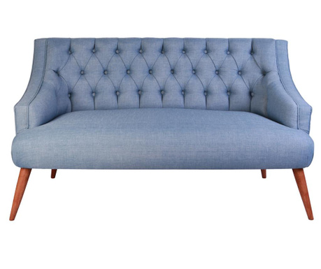 Canapea 2 locuri Ze10 Design, Penelope Indigo Blue, albastru indigo, 140x74x80 cm