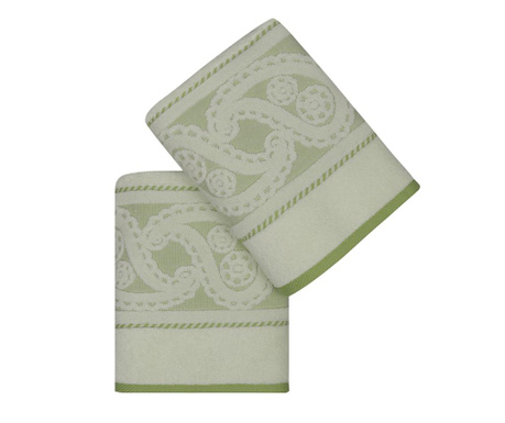 Σετ 2 πετσέτες μπάνιου Jacquard Hurrem Green 50x90 cm