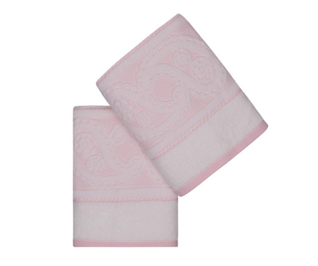 Комплект 2 кърпи за баня Jacquard Hurrem Light Pink 50x90 см