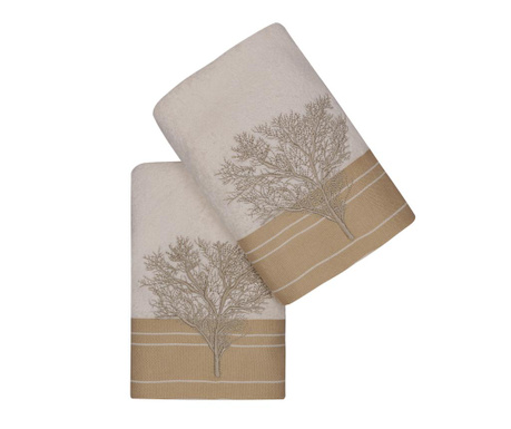 Комплект 2 кърпи  за баня Life Tree Cream 50x90 см