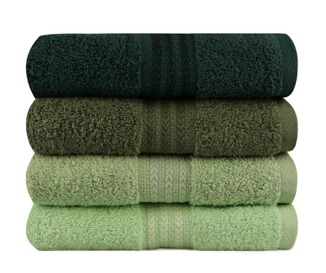 Sada 4 ručníků Shades Green 50x90 cm